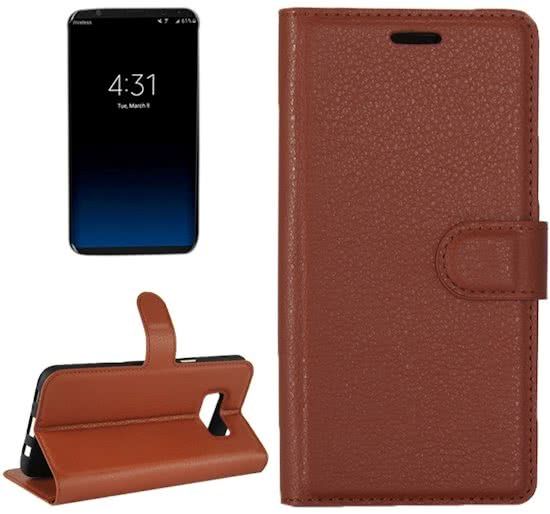 Litchi structuur lederen hoesje voor Samsung Galaxy S8+ - bruin