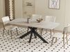 APOLIRI Table repas rectangulaire 180 cm beige brillant