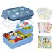 Boîte à lunch enfant sans marque - Boîte bento - Hermétique avec compartiments - Inclus couverts et 16 autocollants - Pour filles et garçons - Bleu foncé - 1300ML