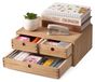 Elzusha - Organiseur de bureau en bois avec 3 tiroirs en marron foncé