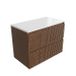 Saniclass Holz Atelier Badkamermeubelset - 80x45x62.5cm - Torino solid surface topblad wit - zonder kraangat - 2 lades - mat walnut pure (hout) SW1420803/SW1471862