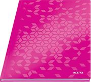 Leitz WOW A4 Geruit Notitieboek, 160 pagina's, 80 vellen FSC-gecertificeerd papier (80 g/m²), hoogwaardige gelamineerde harde kaft, draadbinding, voor kantoor, school of als agenda, roze, 46241023
