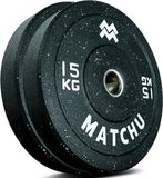 Matchu Sports - Halterschijven - Hi temp bumper plates - 15 KG - Set van 2 - Zwart