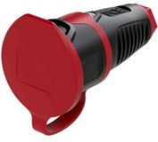 PCE 2411-sr Koppeling met randaarde Rubber, Kunststof 230 V Zwart, Rood IP54