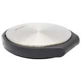 WAGNER Vloer deurstopper SCREW OR GLUE DESIGN - Diameter Ø 90 x 103 x 17 mm, zamak gegoten in roestvrij staal optiek geborsteld, buffer thermoplastisch rubber om neer te zetten - 15512001