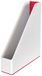 Leitz WOW 53621026 Staande A4, 4-pack, voor het opbergen van documenten en tijdschriften, ideaal voor kantoor, thuiskantoor en school, tweekleurig design, duo-kleur, wit/rood