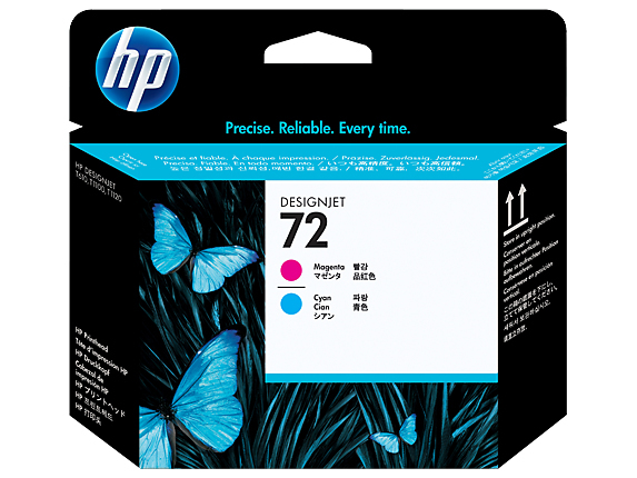 HP   72 magenta en cyaan printkop