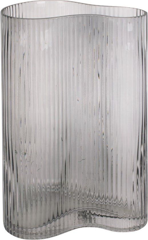 Present Time Vaas Allure Wave - Donkergrijs - 9.5x27cm - Modern