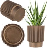 Merkloos / Sans marque KADAX Decoratieve ronde bloempot voor binnen en buiten, moderne kunststof plantenbak (15,5 cm)