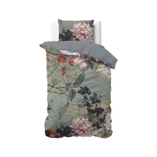 Sleeptime 1-persoons dekbedovertrek 140x220 cm met print - groen
