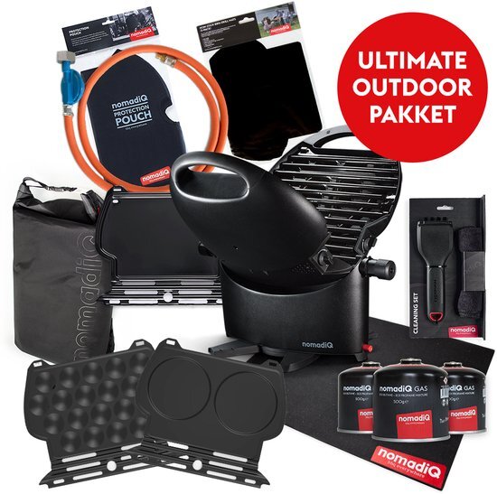 nomadiQ ULTIMATE OUTDOOR barbecue pakket - de ultieme gas barbecue incl. alle accessoires om overal te kunnen barbecuen