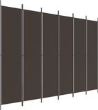 vidaXL Kamerscherm met 6 panelen 300x220 cm stof bruin