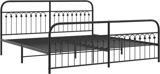 vidaXL Bedframe - Metaal - Zwart - 193x203 cm