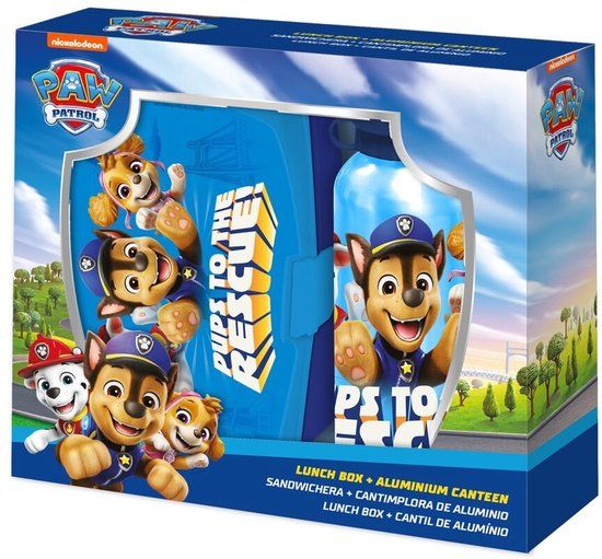 PAW Patrol Broodtrommel en Drinkfles - Schoolset - Lunchset - Lunchtrommel en drinkfles/drinkbeker/bidon