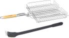 Neka BBQ / Barbecue grill mand - 63 x 35 cm - Inclusief schoonmaakborstel - RVS