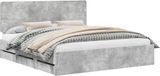 vidaXL Bedframe met lade Beton Grijs 200 x 200 cm Ingenieurshout