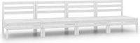 vidaXL Banc de jardin 4 pcs pin massif blanc