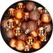 Cosy & Trendy Christmas - 60x kerstballen - koper - 3 cm - kunststof - matte glanzende glitter afwerking