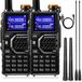 Talkie-walkie double bande - 10 W - 2500 mAh - Programmable - Noir