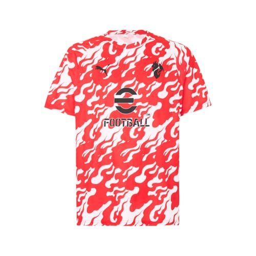 PUMA A.C. Milan Maglia Prematch wedstrijdshirt voor het seizoen 2025/2026, officieel product, uniseks, Wit., M