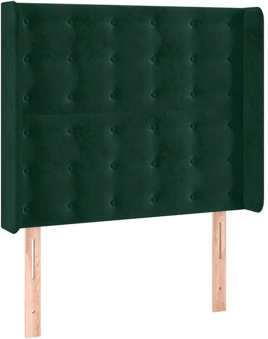 vidaXL Hoofdbord fluweel groen 83x16x118/128 cm
