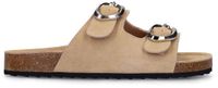 Sacha Dames Beige Suède Slippers Maat 41
