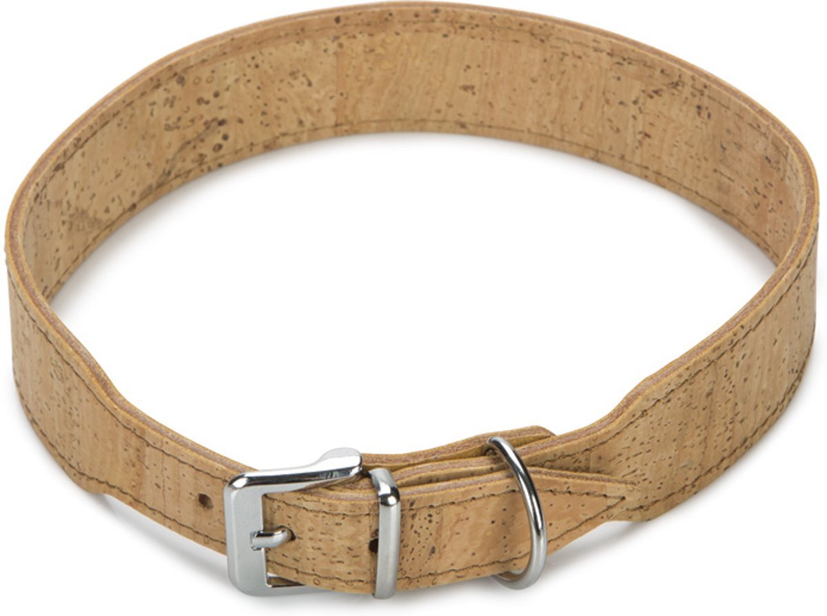 Beeztees Cork - Hondenhalsband - Leer - Naturel - 60cm x 35mm