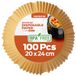 PORTENTUM Air Fryer bakpapier, 100 stuks, BPA-vrij, 20 x 24 cm, voor olievrije friteuse 5-8 liter, ideaal voor gezond koken, rond, bruin