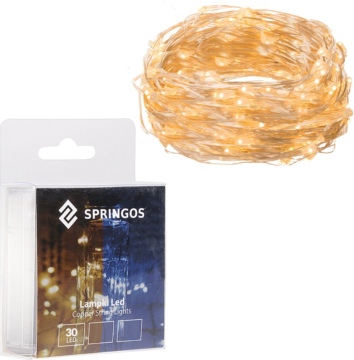 springos Kerstverlichting | 2.9 m | Batterij | 30 LED | Warm Wit