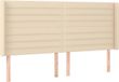 vidaXL Hoofdbord - Crème - Stof - 163x16x118/128 cm