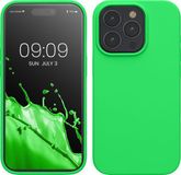 kwmobile Case voor iPhone 15 Pro - Slank TPU-Hoesje met Zachte Afwerking - In neon groen