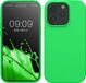 kwmobile Housse pour iPhone 15 Pro - Étui fin en TPU avec finition douce - En vert néon