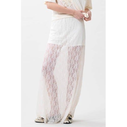 Catwalk Junkie Kanten Maxi Rok Ecru