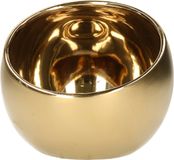 Countryfield Luxe theelichthouder - Veneta - keramiek - goud - D15 x H13.5 cm