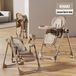 StarTech Baby hoogstoel CZYE8121 - Bekleed - Opvouwbaar - Wiegfunctie - Verstelbare rugleuning en voetsteun - 5-punts veiligheidsgordel - Dubbel dienblad - Khaki