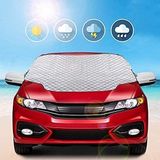 Bol Zonwering pour la voiture, couverture de pare-brise ultra épaisse avec 5 fixations magnétiques, pare-soleil pliable pour la voiture, antivol intégré pour l'été et protection solaire