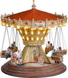 Luville Efteling - Zweefmolen werkt op batterijen - h22,5xd22,5cm - Polyresin - Silver