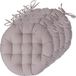 Atmosphera Coussins de chaise de jardin - 4x - beige - coton - 38 x 38 x 6.5 cm - coussin d'assise rond en osier