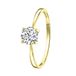 Lucardi Dames Ring gold bezet met zirkonia van Swarovski 6mm - Ring - Cadeau - Echt Zilver - Goudkleurig