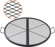 Vevor VEVOR X-Marks Vuurplaatsgrillrooster 91x2,5cm, Opvouwbaar Rond Grillrooster, Zwaar Uitgevoerd Stalen Kampvuur BBQ-grillrooster met Handvat en Steun, Zwart