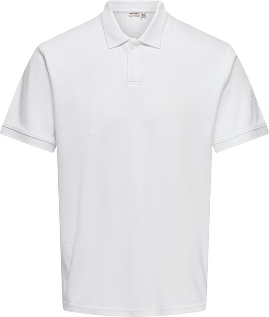 ONLY & SONS ONSBEN Polo - Katoen - Herenkleding - Maat L - Wit