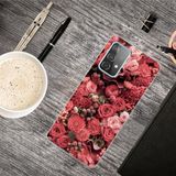 Merkloos Samsung Galaxy A52 5G schokbestendig geverfd transparant TPU beschermhoes (veel rode rozen)