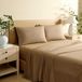 Nautica Kingsize lakens, lichtgewicht katoenen percal beddengoedset met bijpassende kussenslopen, knapperig en cool, Oeko-Tex gecertificeerd (Bayview effen bruin)
