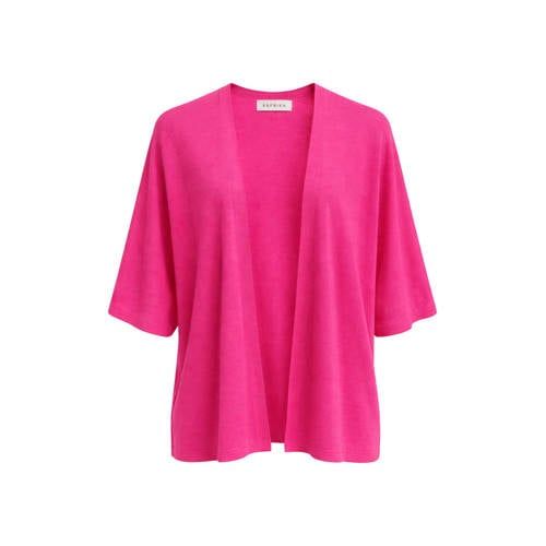 Paprika Gebreid Vest Plus Size - Roze
