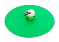 Lurch 210835 Mijn deksel hofdieren schapen, glazen afdekkingen van 100% BPA-vrije platina siliconen, Ø 10,5 cm, groen