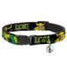Kattenhalsband Buckle-Down Breakaway Loki Kattenhalsband, zwart, grijs, geel, groen, 20,3 cm tot 30,5 cm breed