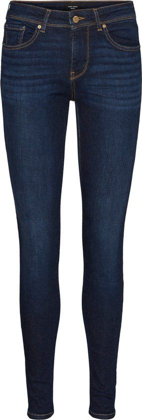 VERO MODA VMLUX MR SLIM JEANS RI347 NOOS Dames Jeans - Dark Blue Denim - XS/34