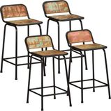 Maison Exclusive - Lot de 4 tabourets de bar, 46x35,5x80 cm, bois massif, bois vieilli