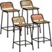 Maison Exclusive - Lot de 4 tabourets de bar, 46x35,5x80 cm, bois massif, bois vieilli