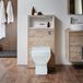 Hudson Reed WC-Ombouw 60cm avec Étagère Ouverte et Éclairage LED Chêne Clair - Toilette sur Pied Halwell - Réservoir Encastré avec Bouton-Poussoir de Chasse d'Eau Chromé | Hoxton